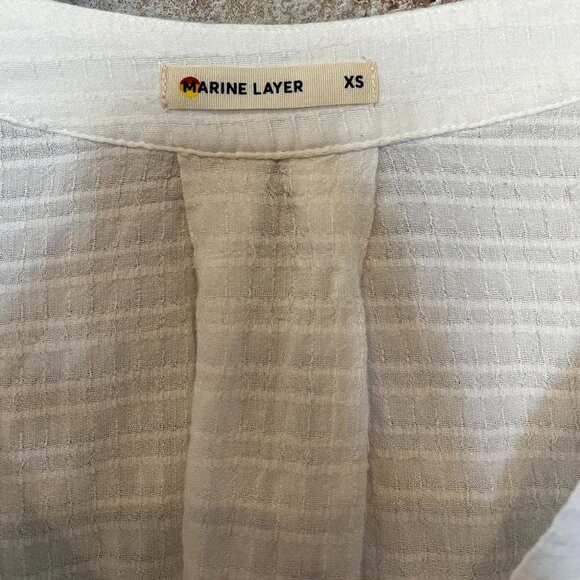 Marine Layer | Bali Tunic in Shadow Stripe | White | Size XS - Picture 5 of 7